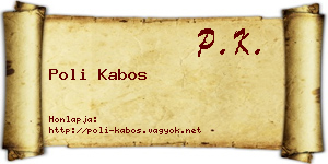 Poli Kabos névjegykártya